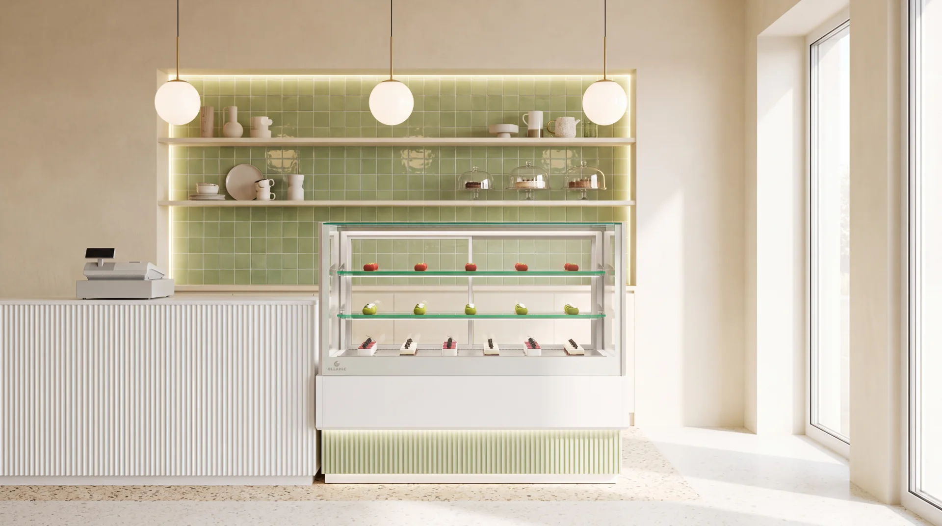Pistachio LUDUS in a bright contemporary pastry boutique